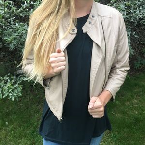 Tan Faux Leather Jacket